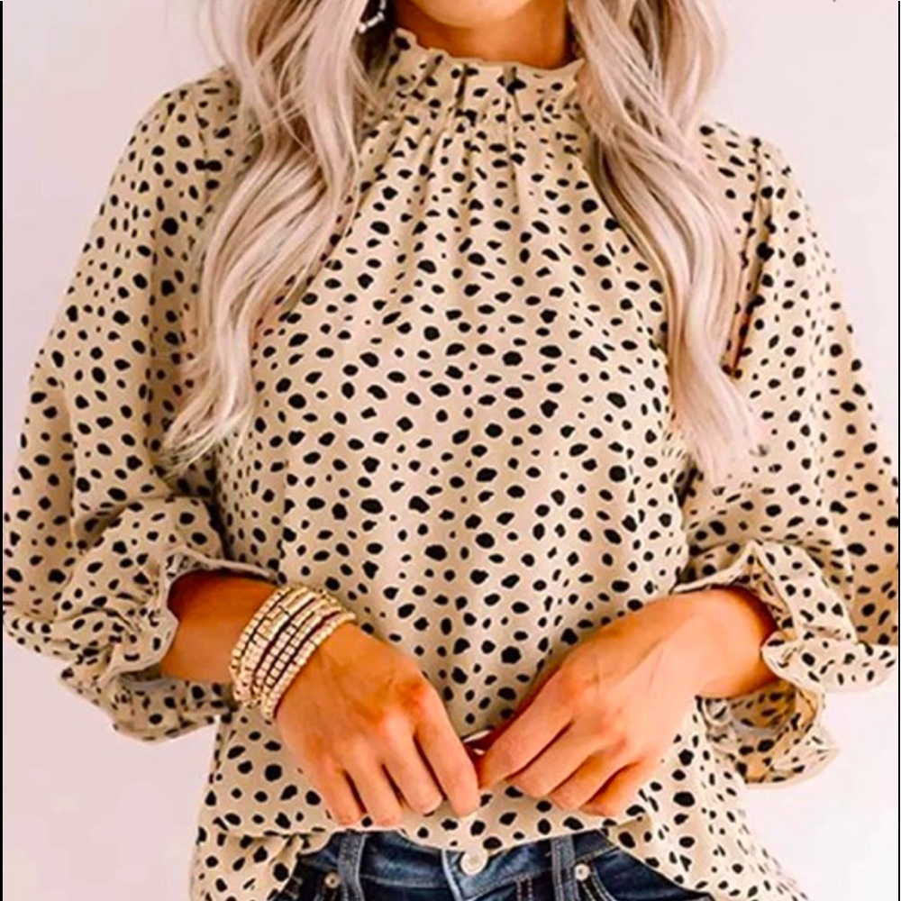 Leopard ruffle top